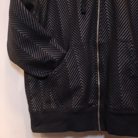 Foot Locker Zip Front Sweatshirt Jacket Hoodie Fleece Lined Athletic Black - Picture 4 of 15